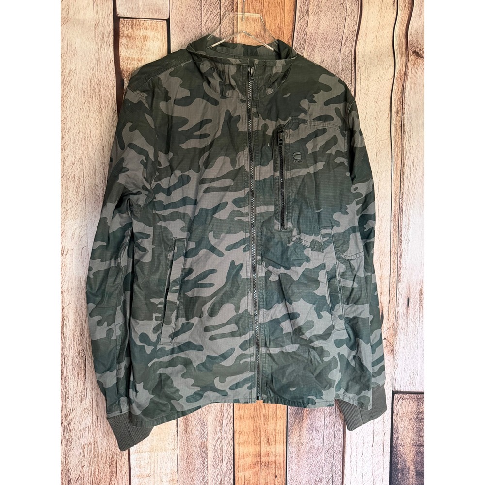 G-Star Raw Jacket Camo Recroft Overshirt Shacket Military Utility Fall Zip‎ XXL